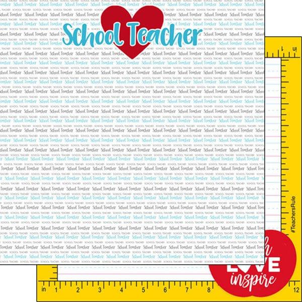 Occupation Collection Teacher Pride 12 x 12 Double Sided Scrapbook Paper by Scrapbook Customs - Scrapbook Supply Companies