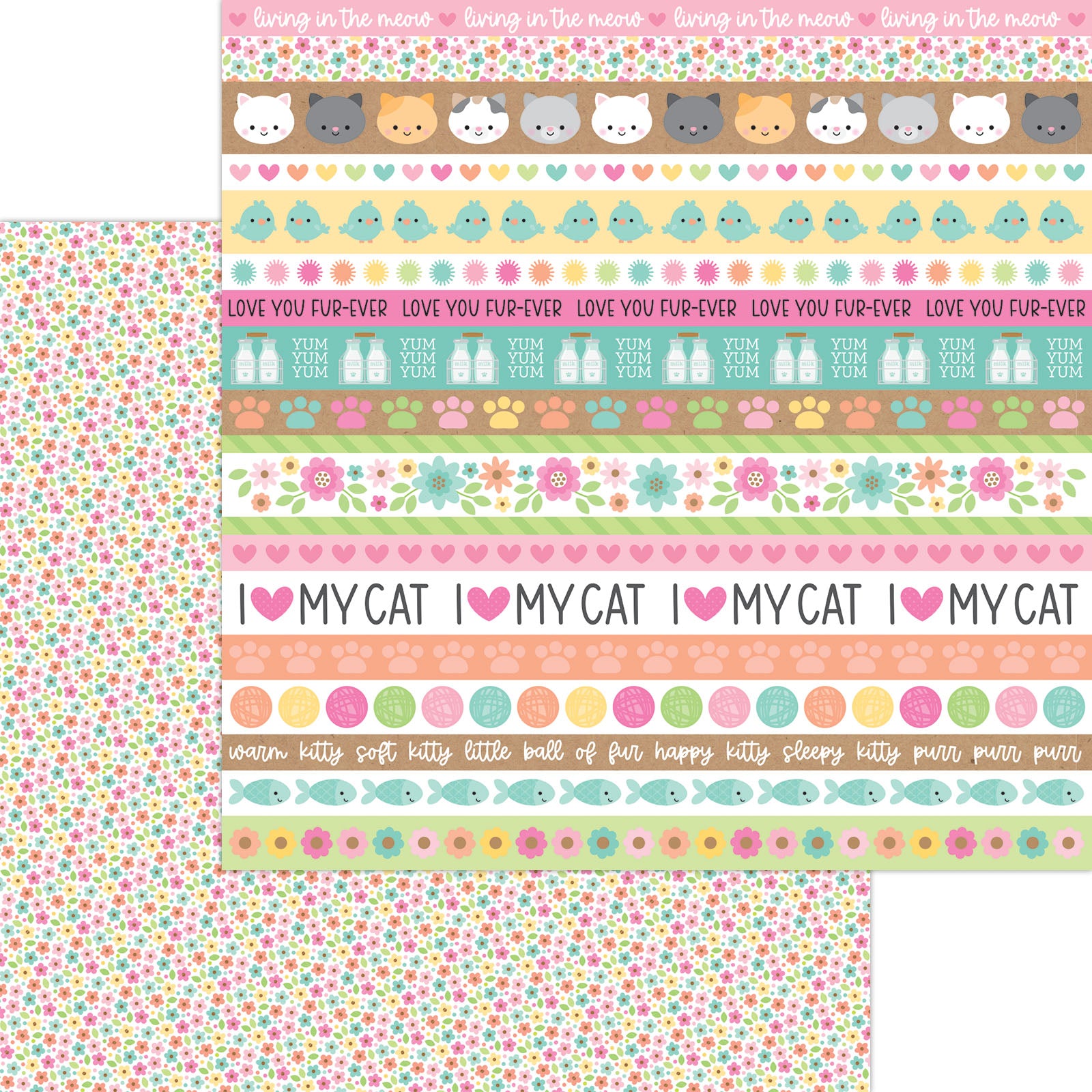 Pretty Kitty Collection 12 x 12 Scrapbook Paper &  Sticker Kit by Doodlebug Design