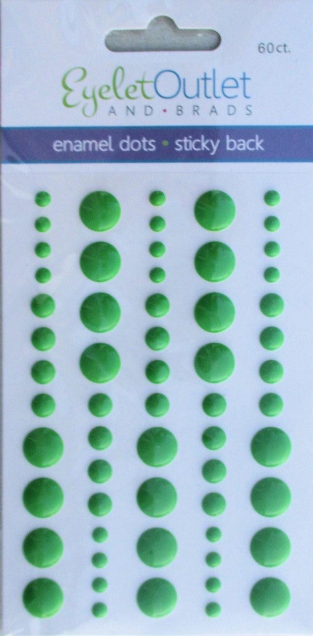 Our Brads Need Friends Collection 3 x 5 Green Scrapbook Enamel Sticky Back Dots - Scrapbook Supply Companies