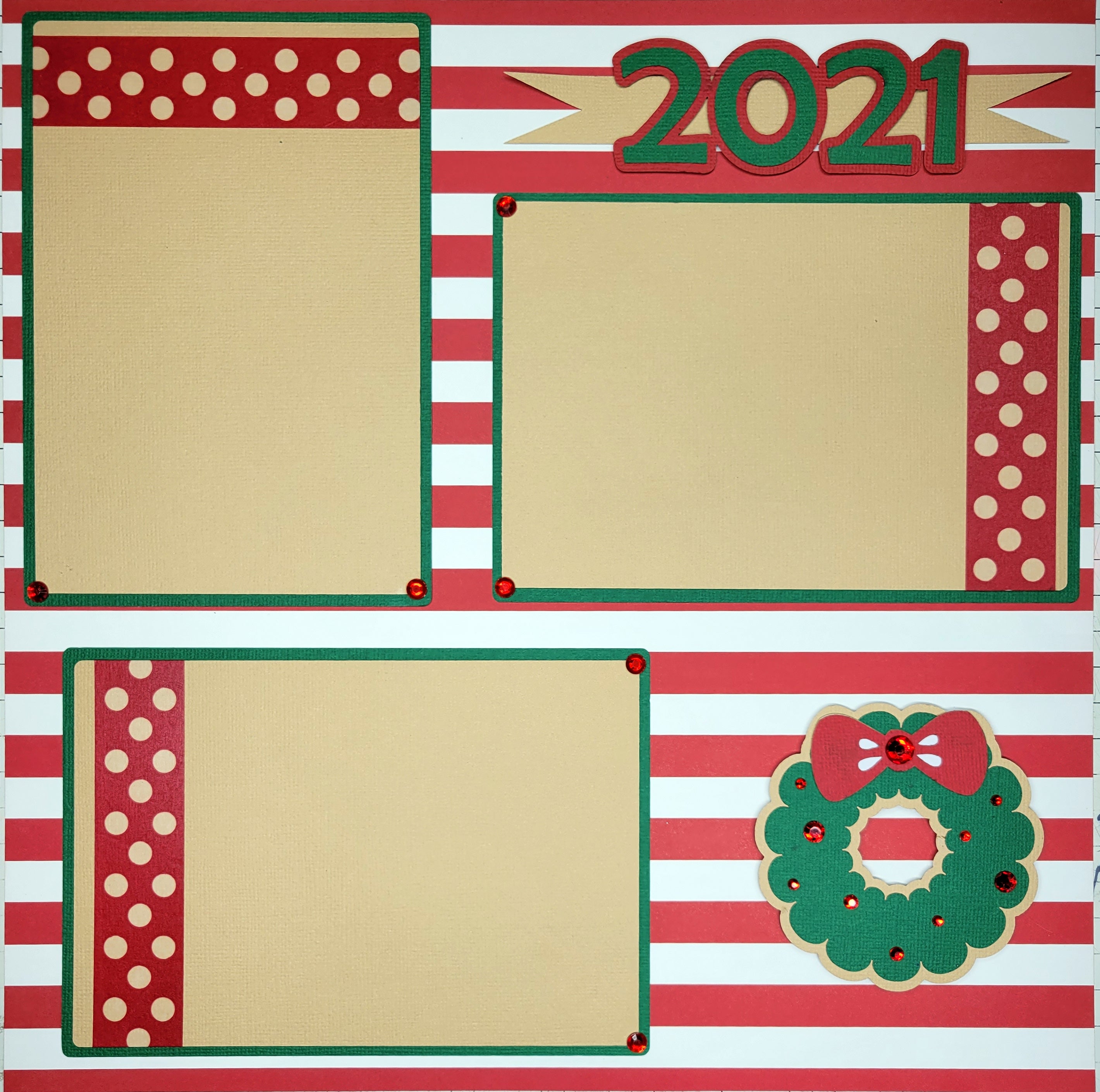 Decorating Christmas Cookies Customized, Pre-Made Embellished Two-Page 12 x 12 Scrapbook Layout by SSC Designs