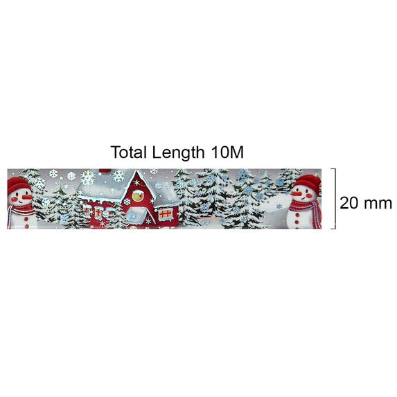 TW Collection Christmas Scene Silver Foiled Snowman & North Pole 20mm x 30 Feet Washi Tape by SSC Designs