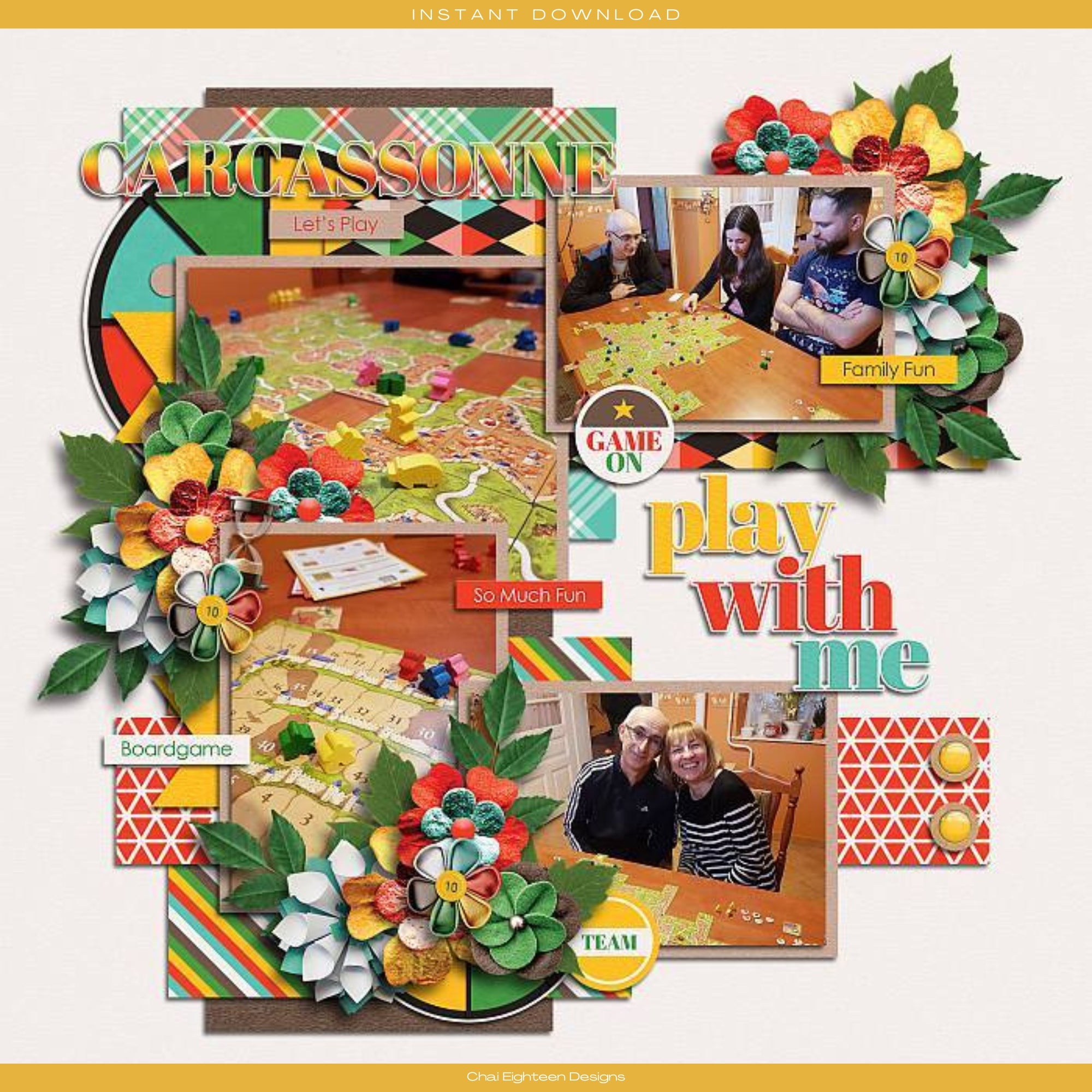 Game Night 12 x 12 Scrapbook Paper & Embellishment Kit by SSC Designs