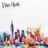 Watercolor New York Collection Skyline 12 x 12 Double-Sided Scrapbook Paper by Paper House Productions