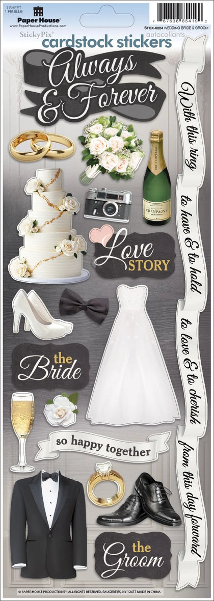Wedding Collection Always & Forever 5x12 Cardstock Sticker by Paper House Productions