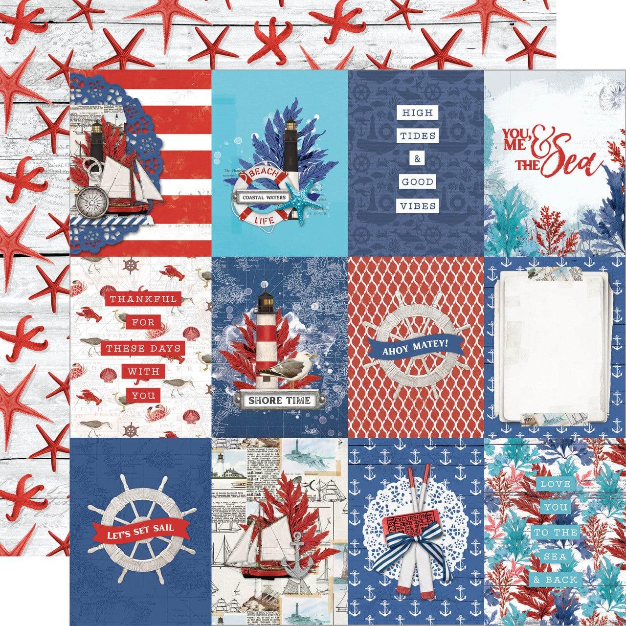 Vintage Seas Collection 3x4 Elements 12 x 12 Double-Sided Scrapbook Paper by Simple Stories - Scrapbook Supply Companies