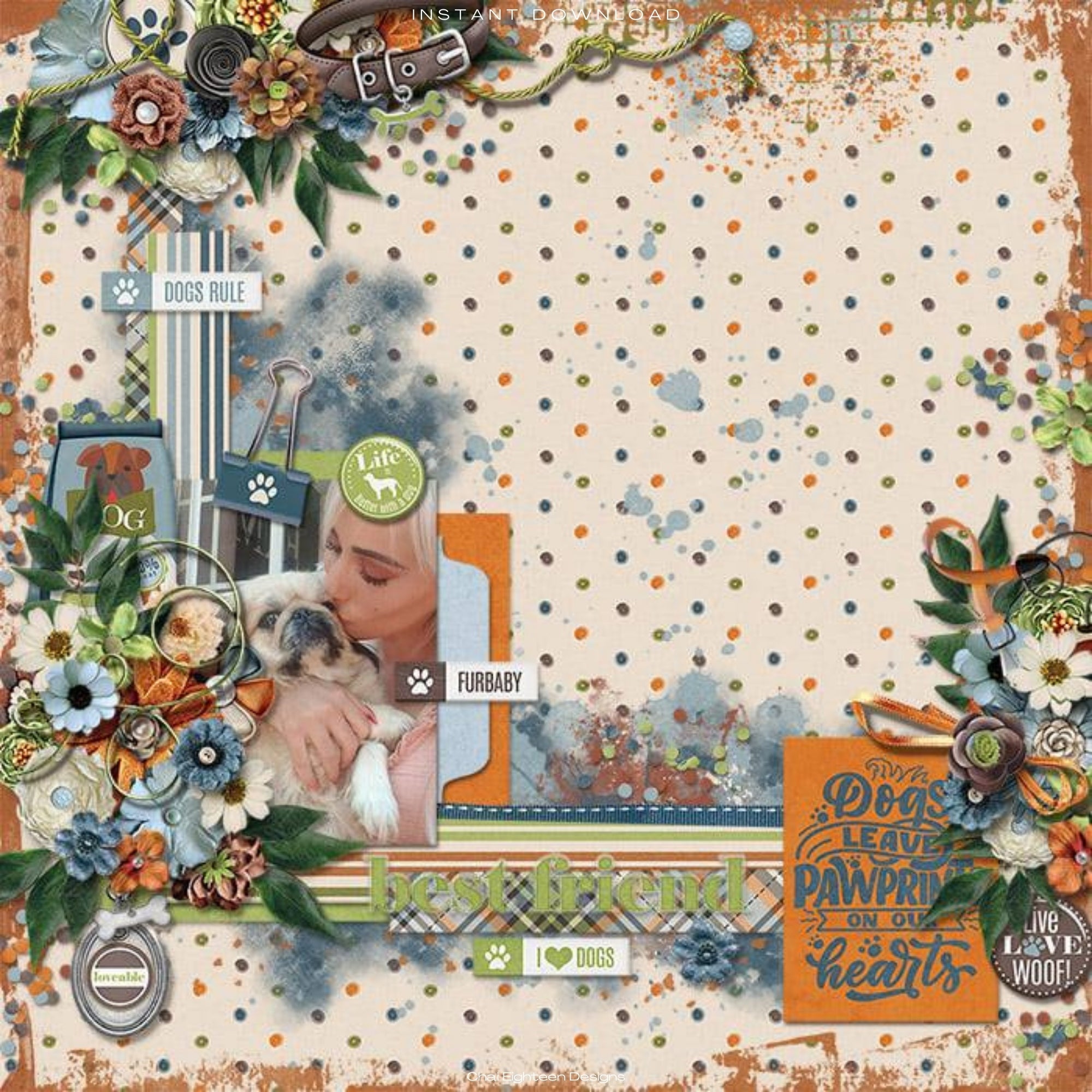 Dog Lover Collection Laser Cut Scrapbook Ephemera Embellishments by SSC Designs