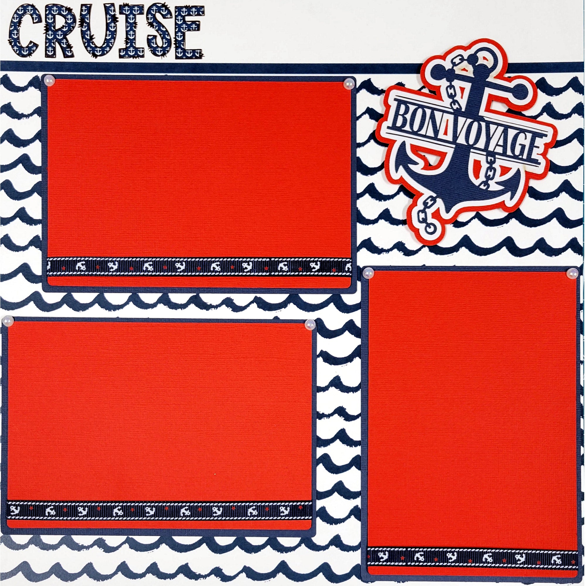 Cruising the world...one port at a time (2) - 12 x 12 Pages, Fully-Assembled & Hand-Crafted 3D Scrapbook Premade by SSC Designs