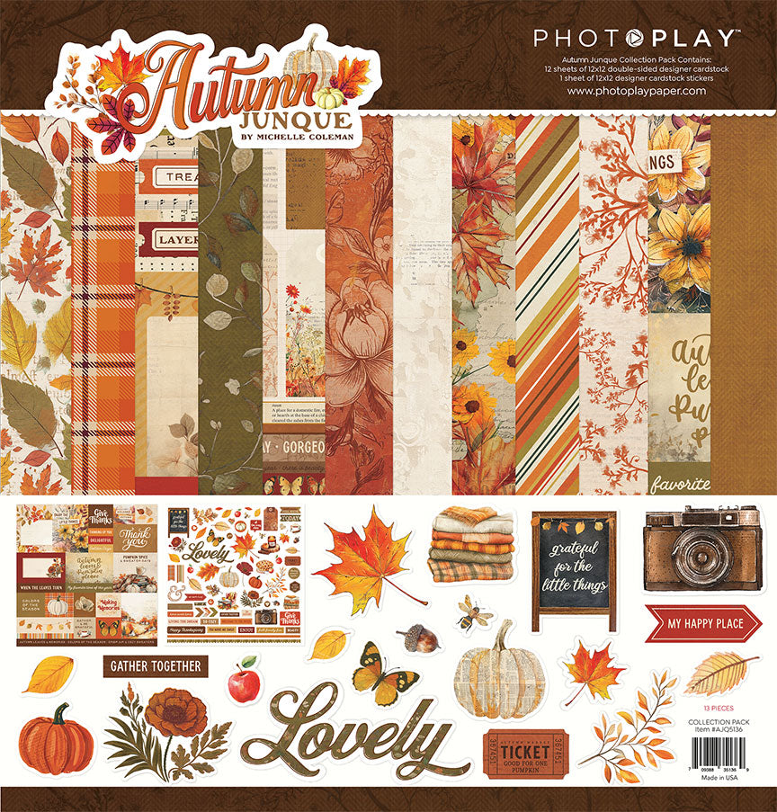 Autumn Junque Collection 12 x 12 Double-Sided Scrapbook Collection Kit by Photo Play Paper