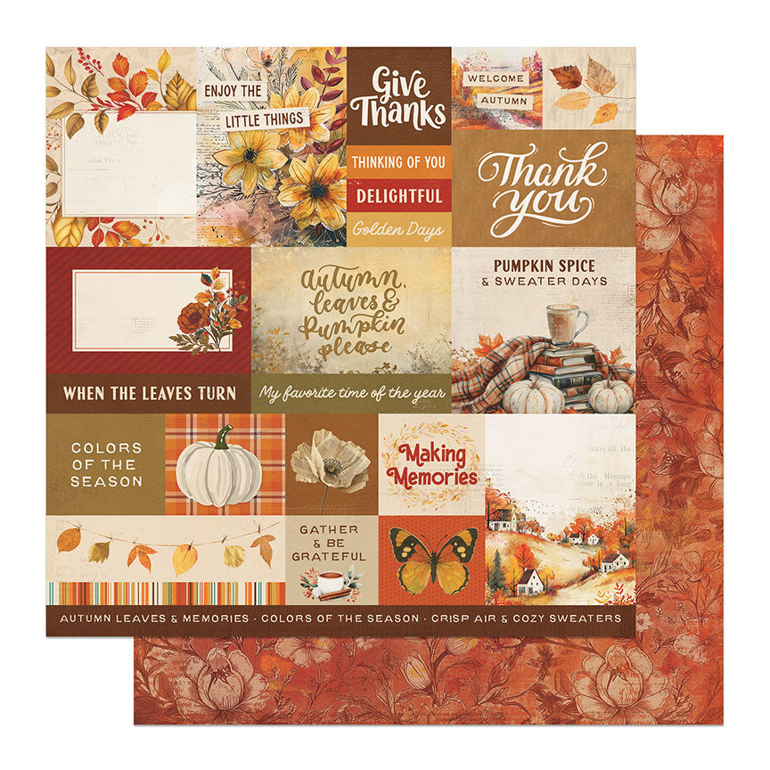 Autumn Junque Collection Golden Days 12 x 12 Double-Sided Scrapbook Paper by Photo Play Paper