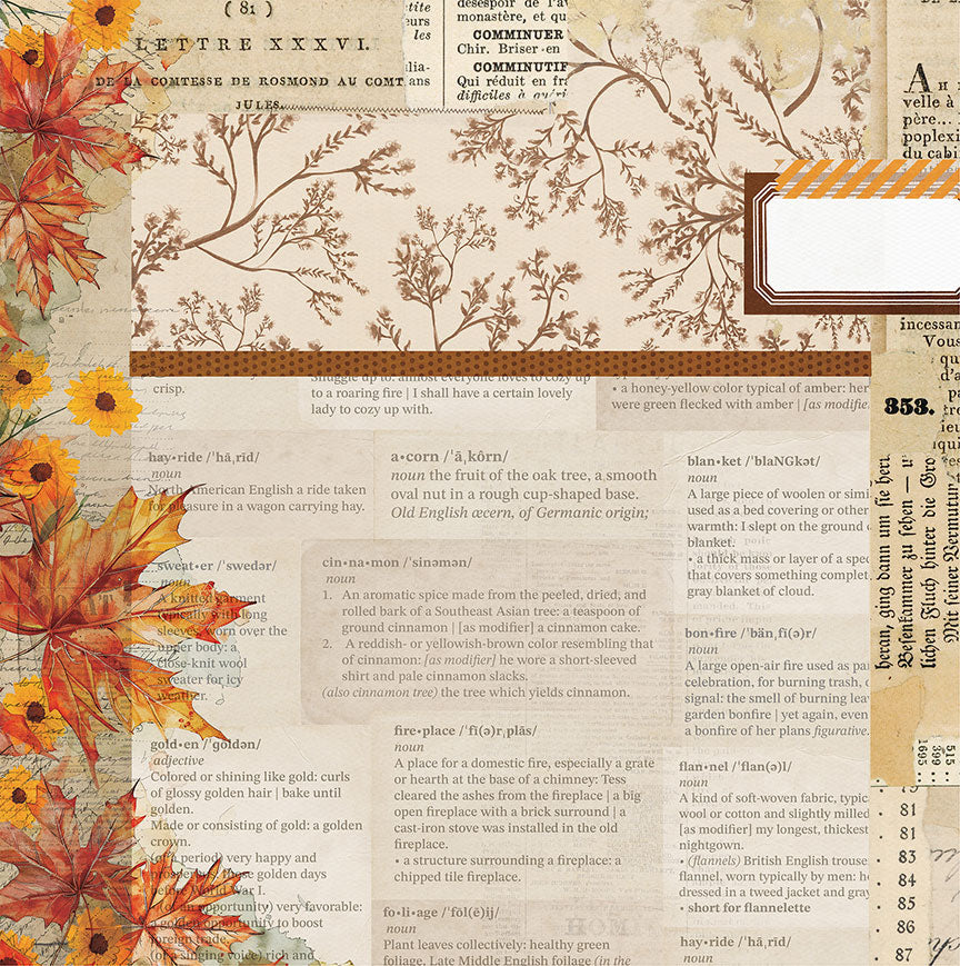 Autumn Junque Collection So Thankful 12 x 12 Double-Sided Scrapbook Paper by Photo Play Paper