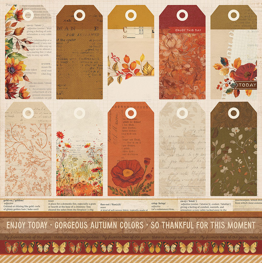 Autumn Junque Collection Autumn Colors 12 x 12 Double-Sided Scrapbook Paper by Photo Play Paper
