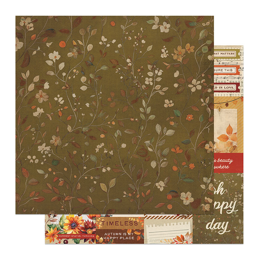 Autumn Junque Collection Grateful Heart 12 x 12 Double-Sided Scrapbook Paper by Photo Play Paper