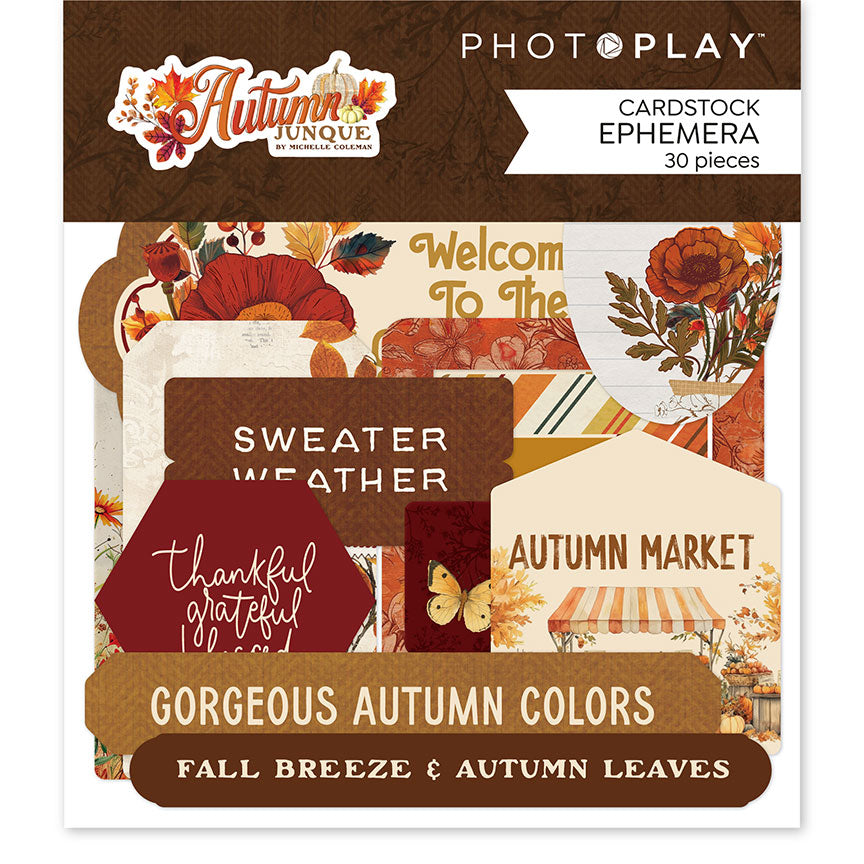 Autumn Junque Collection Scrapbook Ephemera Die Cut Embellishments by Photo Play Paper