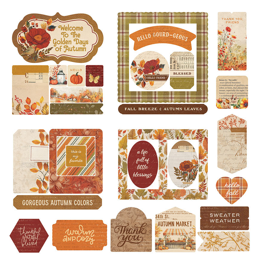 Autumn Junque Collection Scrapbook Ephemera Die Cut Embellishments by Photo Play Paper