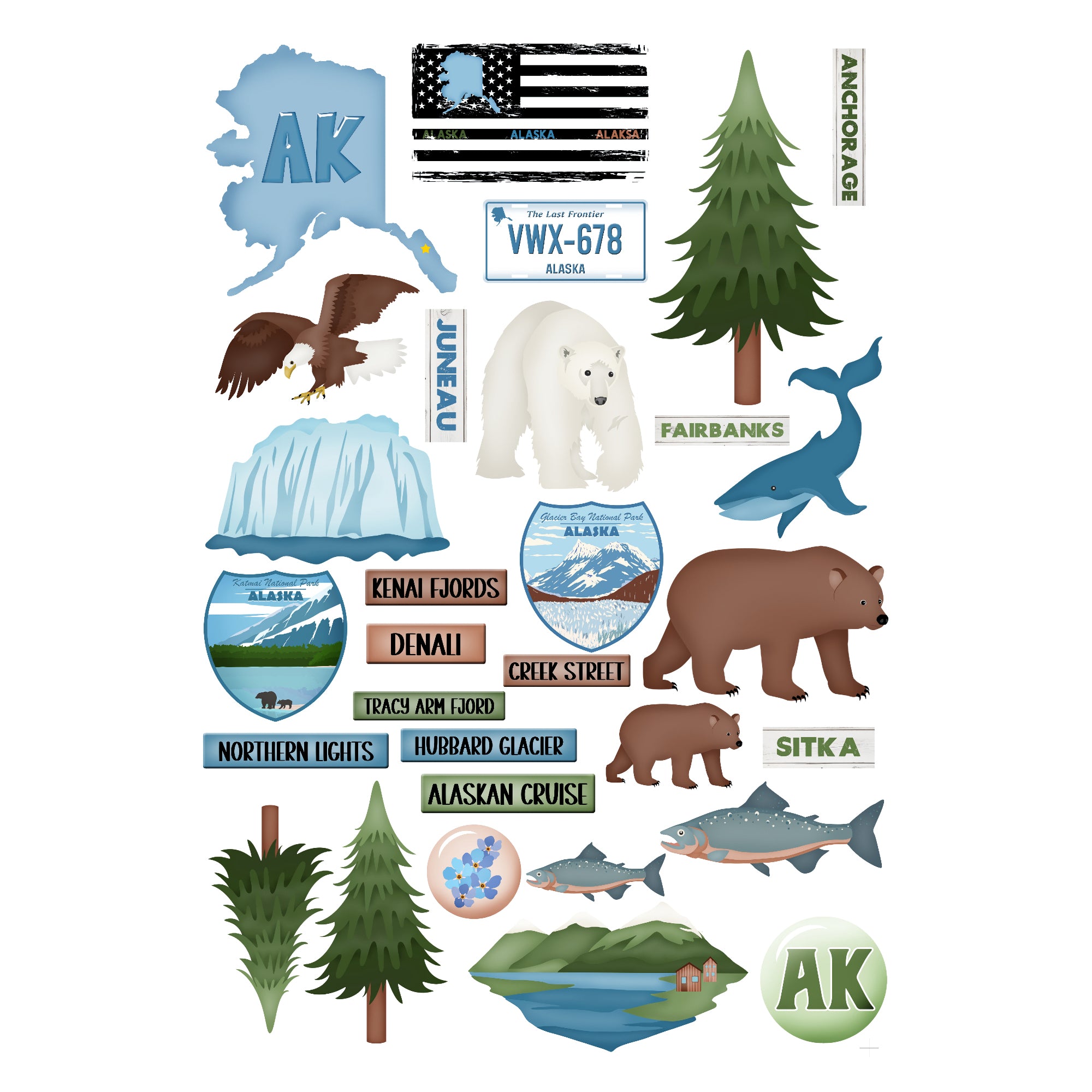 Alaska Collection Laser Cut Scrapbook Ephemera Embellishments by SSC Designs