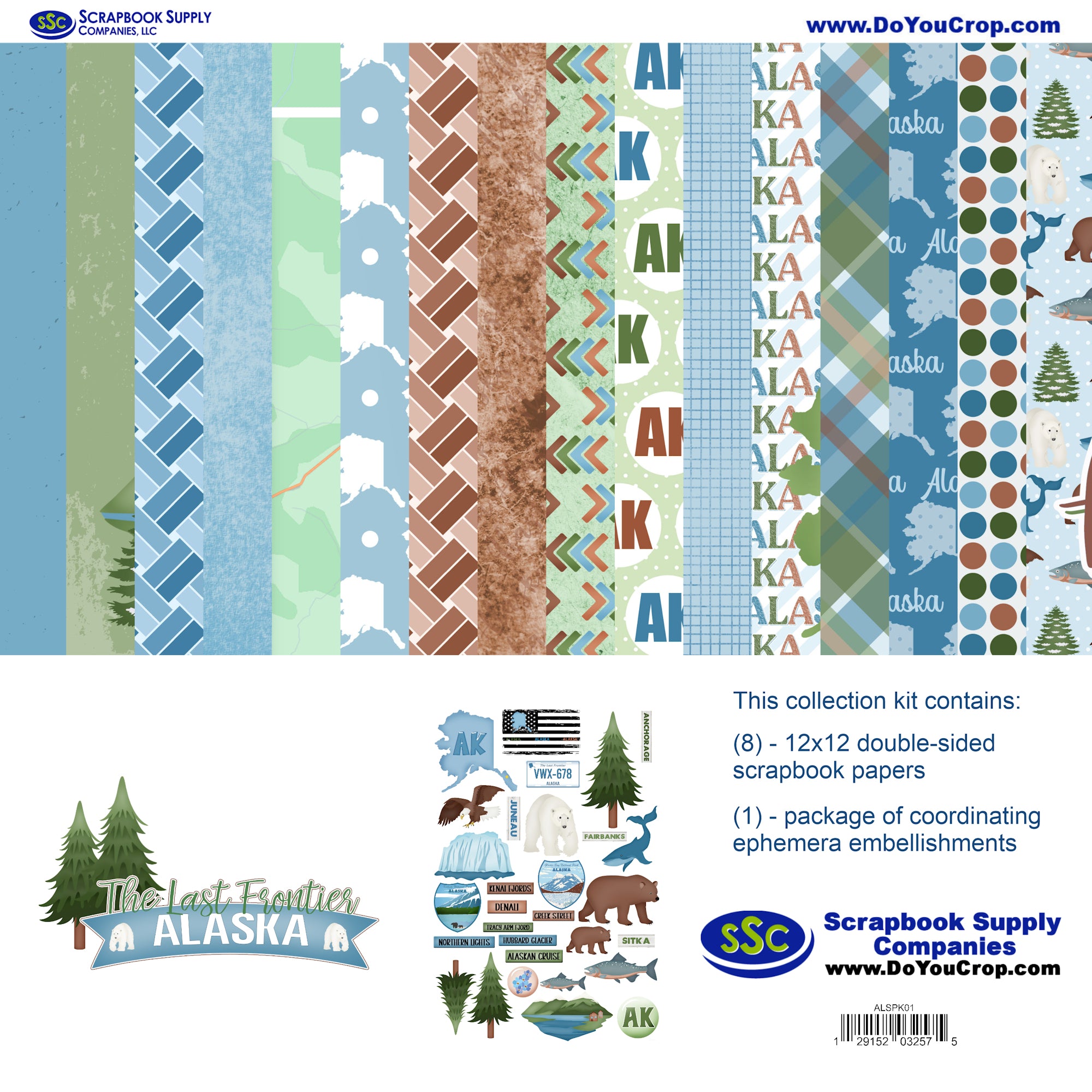 Alaska 12 x 12 Scrapbook Paper & Embellishment Kit by SSC Designs
