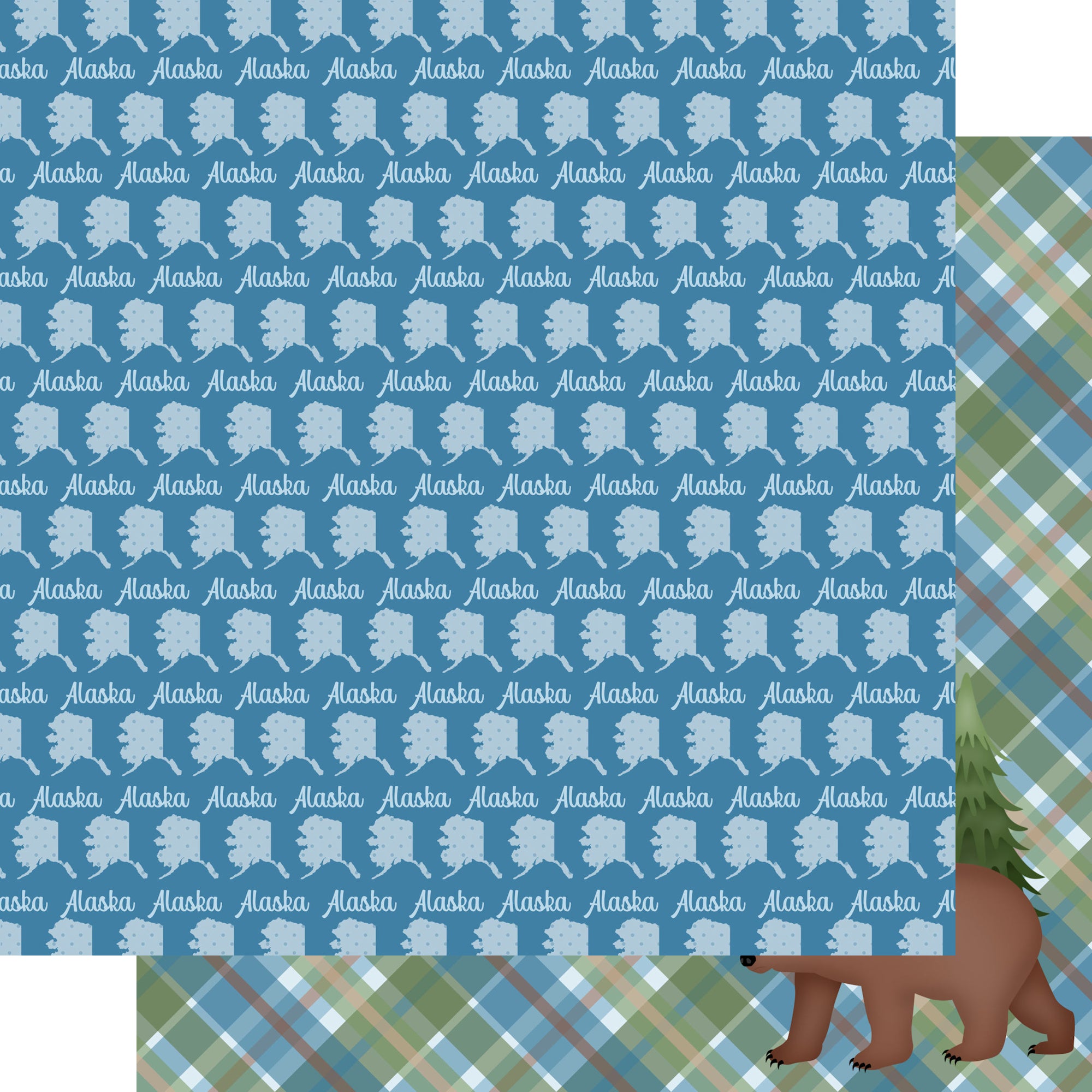 Alaska Collection Alaska State Shape 12 x 12 Double-Sided Scrapbook Paper by SSC Designs