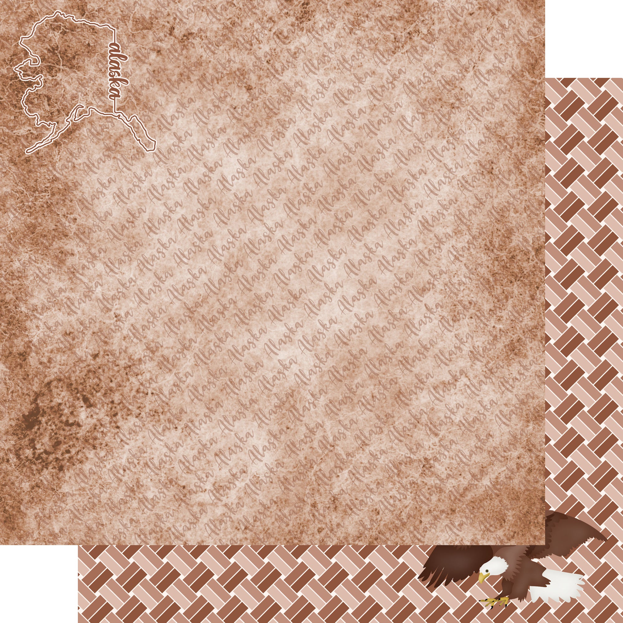 Alaska Collection Alaskan Bald Eagle 12 x 12 Double-Sided Scrapbook Paper by SSC Designs