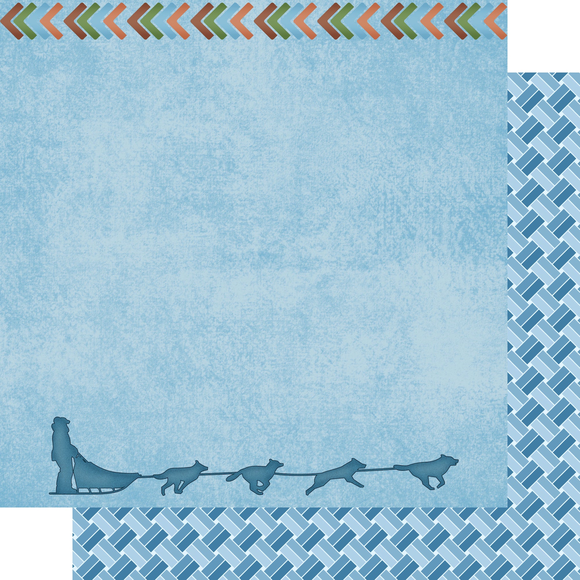 Alaska Collection Dog Sledding 12 x 12 Double-Sided Scrapbook Paper by SSC Designs