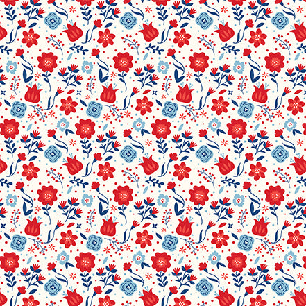 America Collection Liberty Floral 12 x 12 Double-Sided Scrapbook Paper by Echo Park Paper