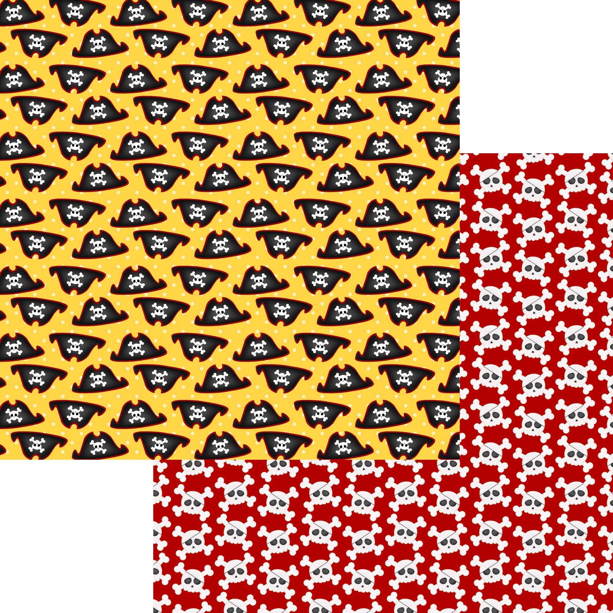 Ahoy Matey Collection Skull & Crossbones 12 x 12 Double-Sided Scrapbook Paper by SSC Designs