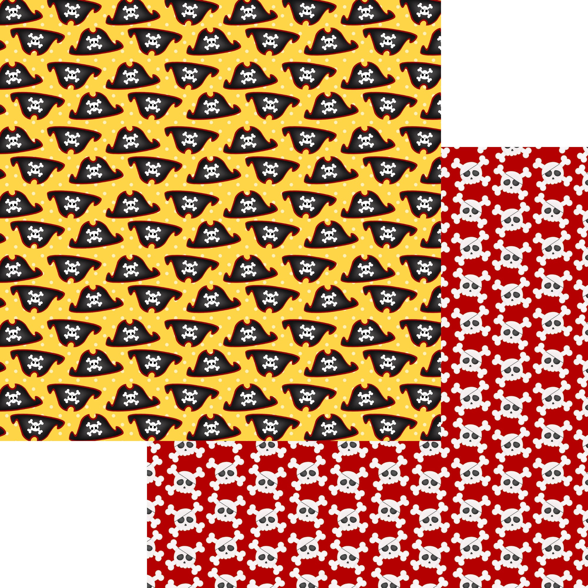 Ahoy Matey Collection Skull & Crossbones 12 x 12 Double-Sided Scrapbook Paper by SSC Designs