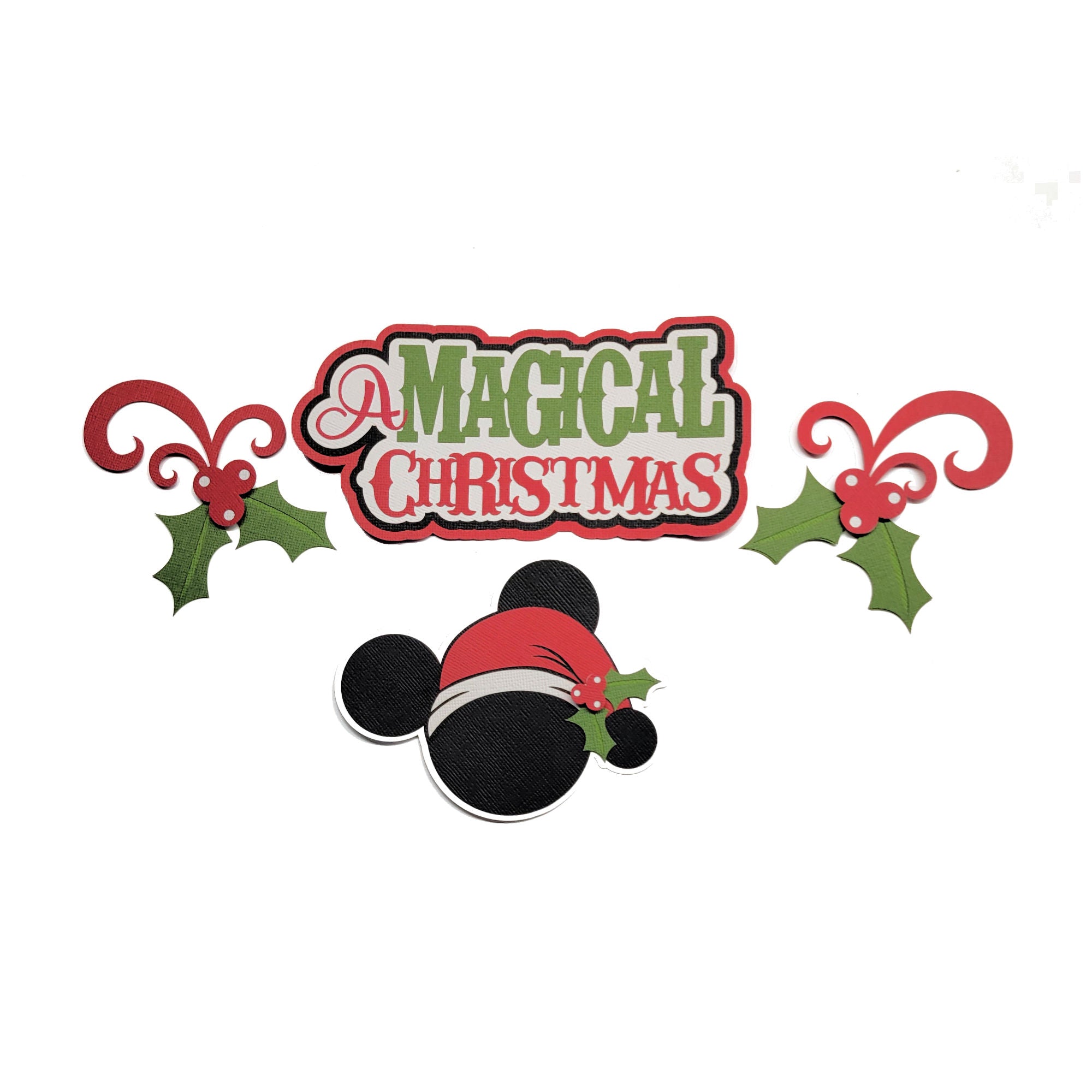 Disneyana A Magical Christmas Title 4 & 10 Accessories Fully-Assembled Laser Cut Scrapbook Embellishment by SSC Laser Designs