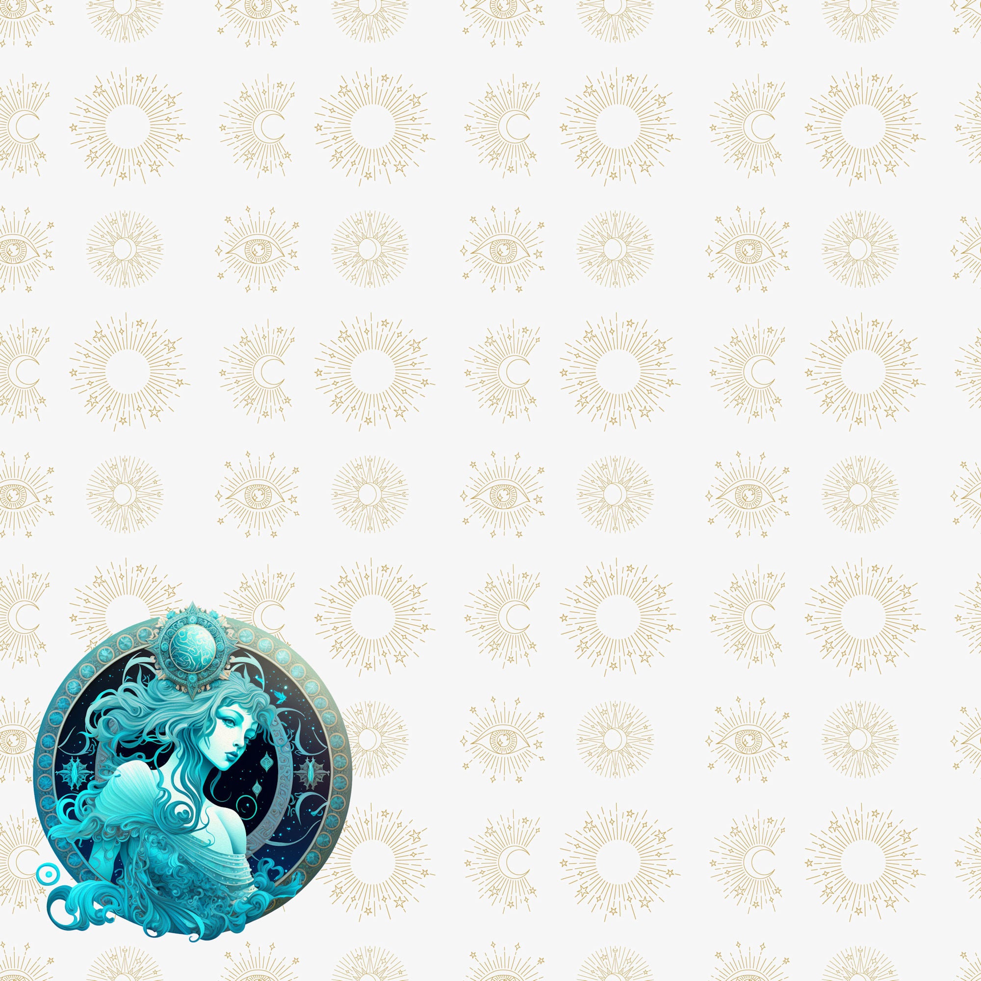 Astrology Collection Aquarius 12 x 12 Double-Sided Scrapbook Paper by SSC Designs