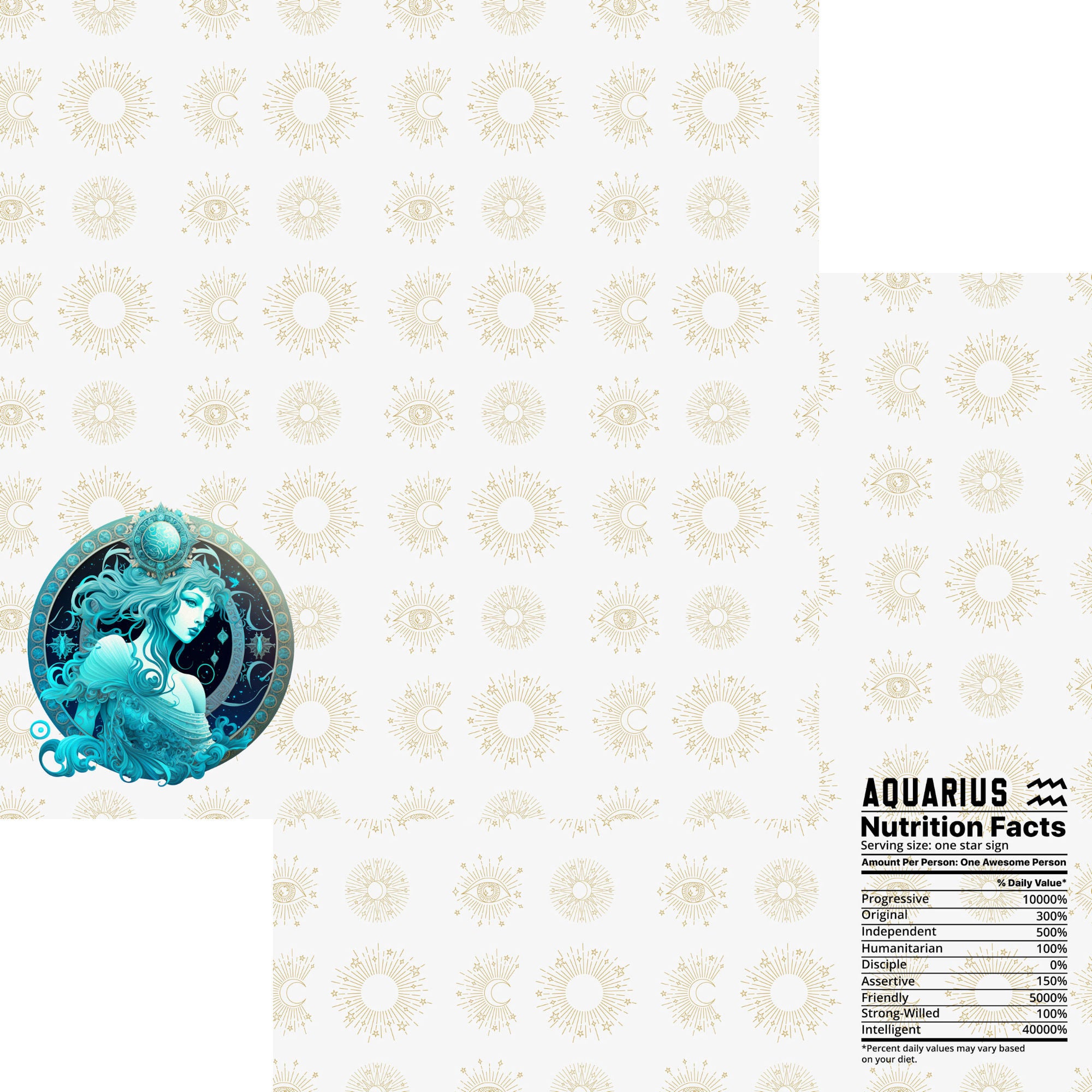 Astrology Collection Aquarius 12 x 12 Double-Sided Scrapbook Paper by SSC Designs