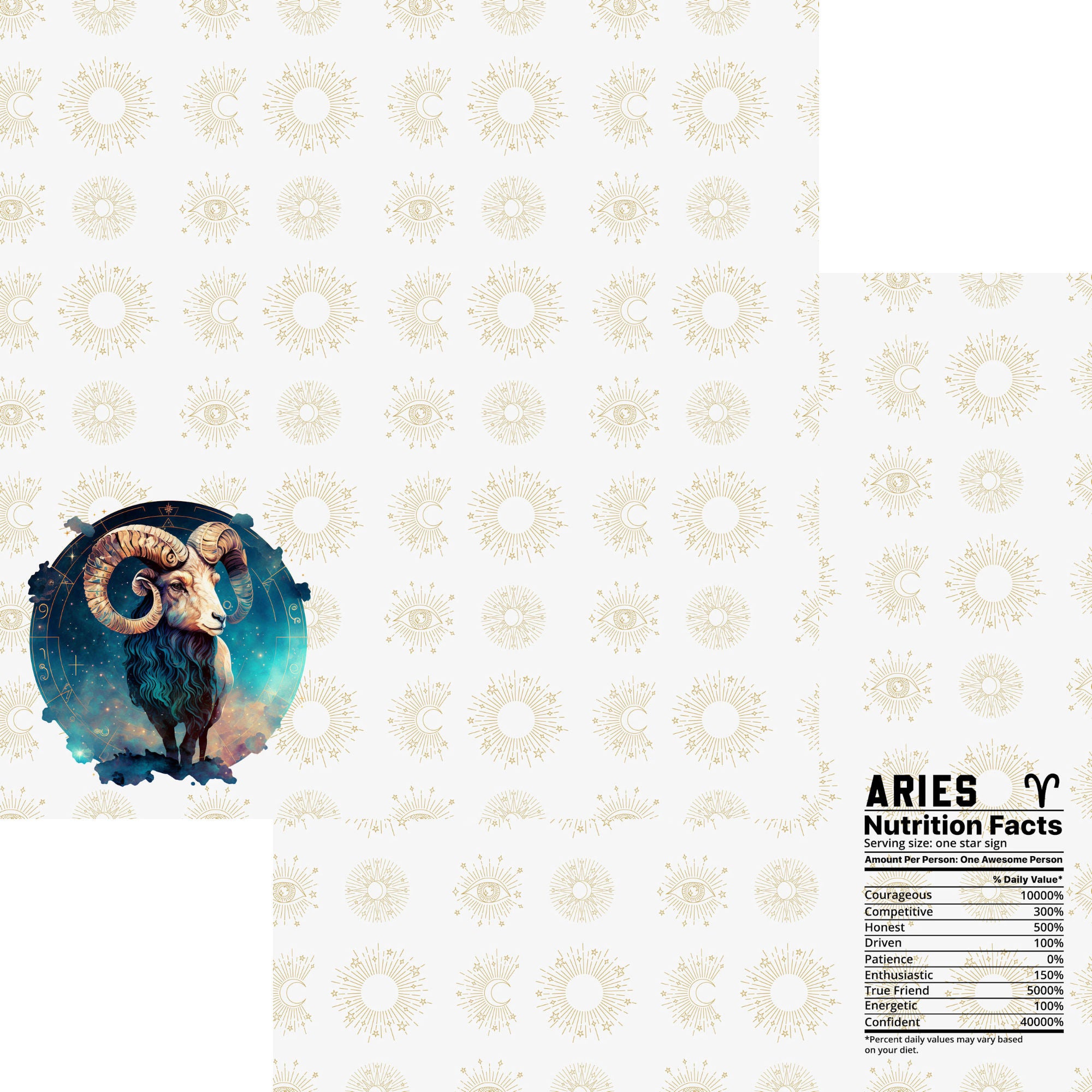 Astrology Collection Aries 12 x 12 Double-Sided Scrapbook Paper by SSC Designs