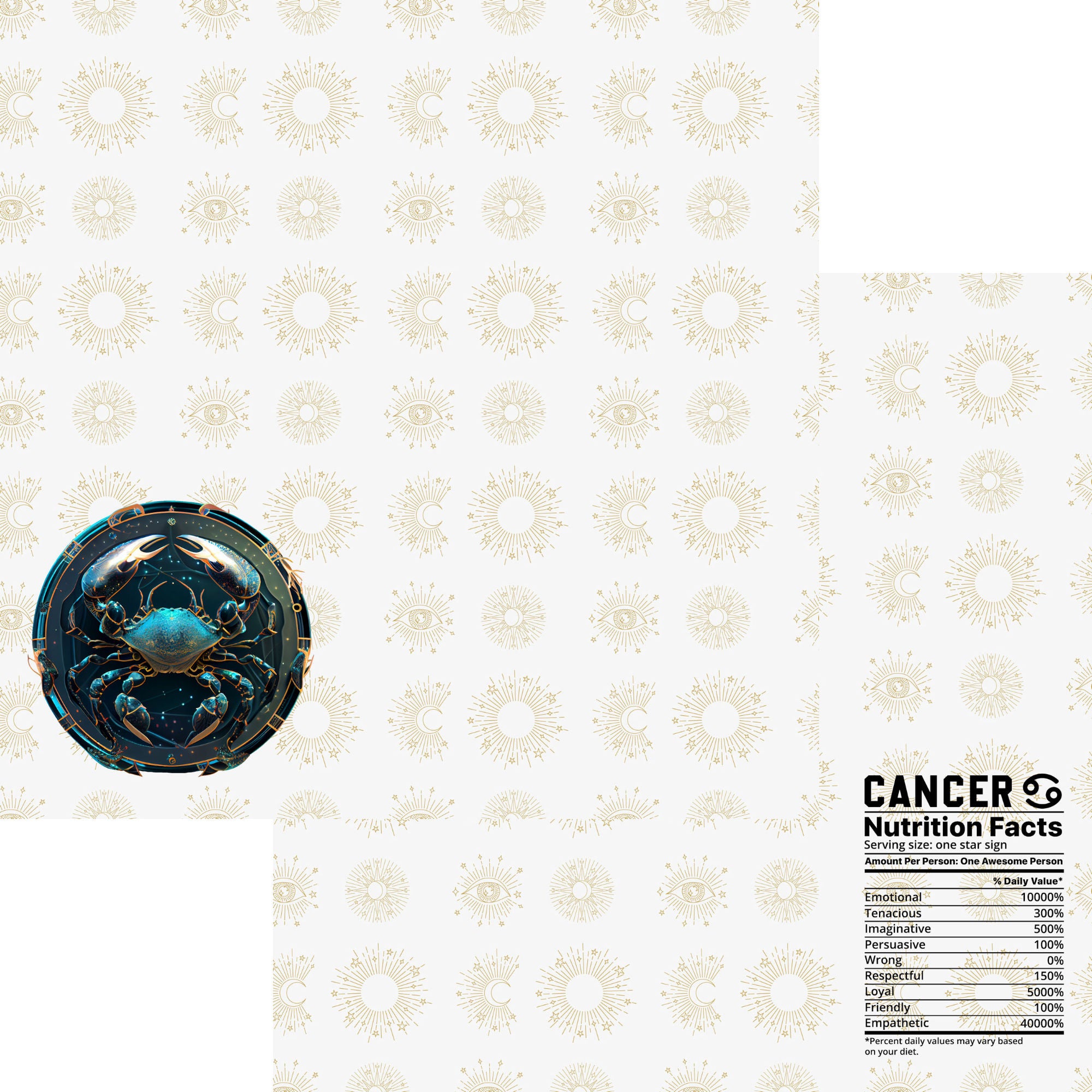 Astrology Collection Cancer 12 x 12 Double-Sided Scrapbook Paper by SSC Designs