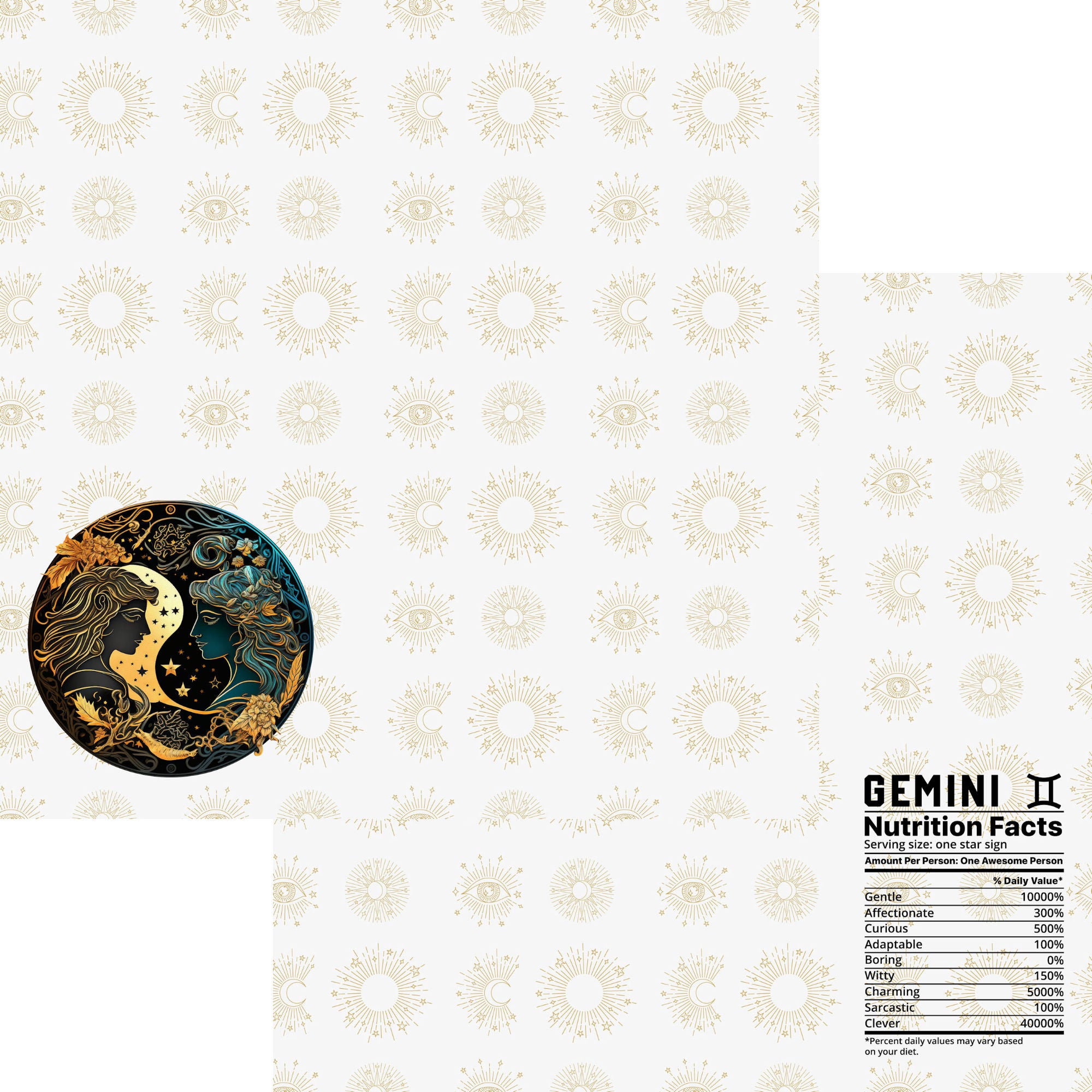Astrology Collection Gemini 12 x 12 Double-Sided Scrapbook Paper by SSC Designs