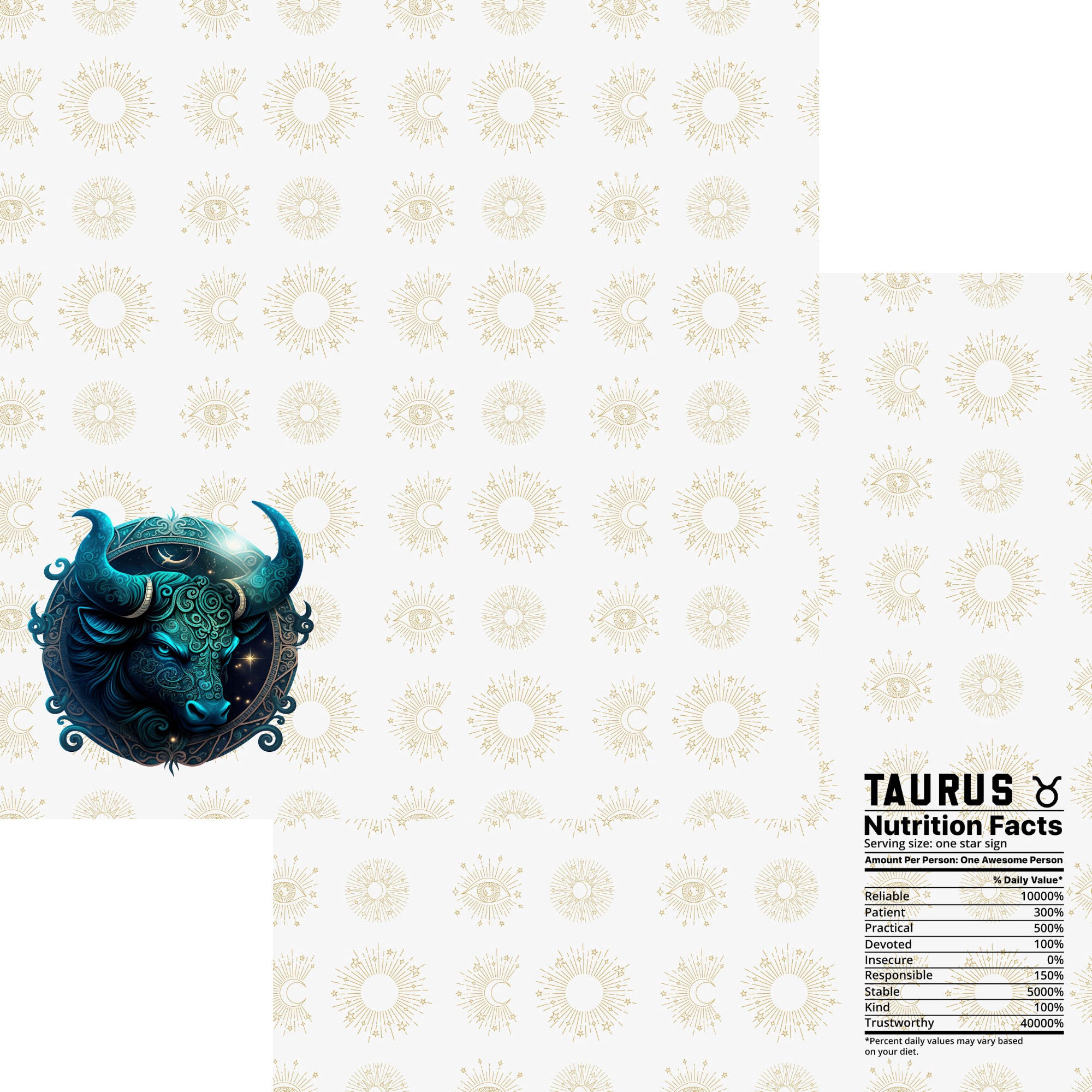 Astrology Collection Taurus 12 x 12 Double-Sided Scrapbook Paper by SSC Designs
