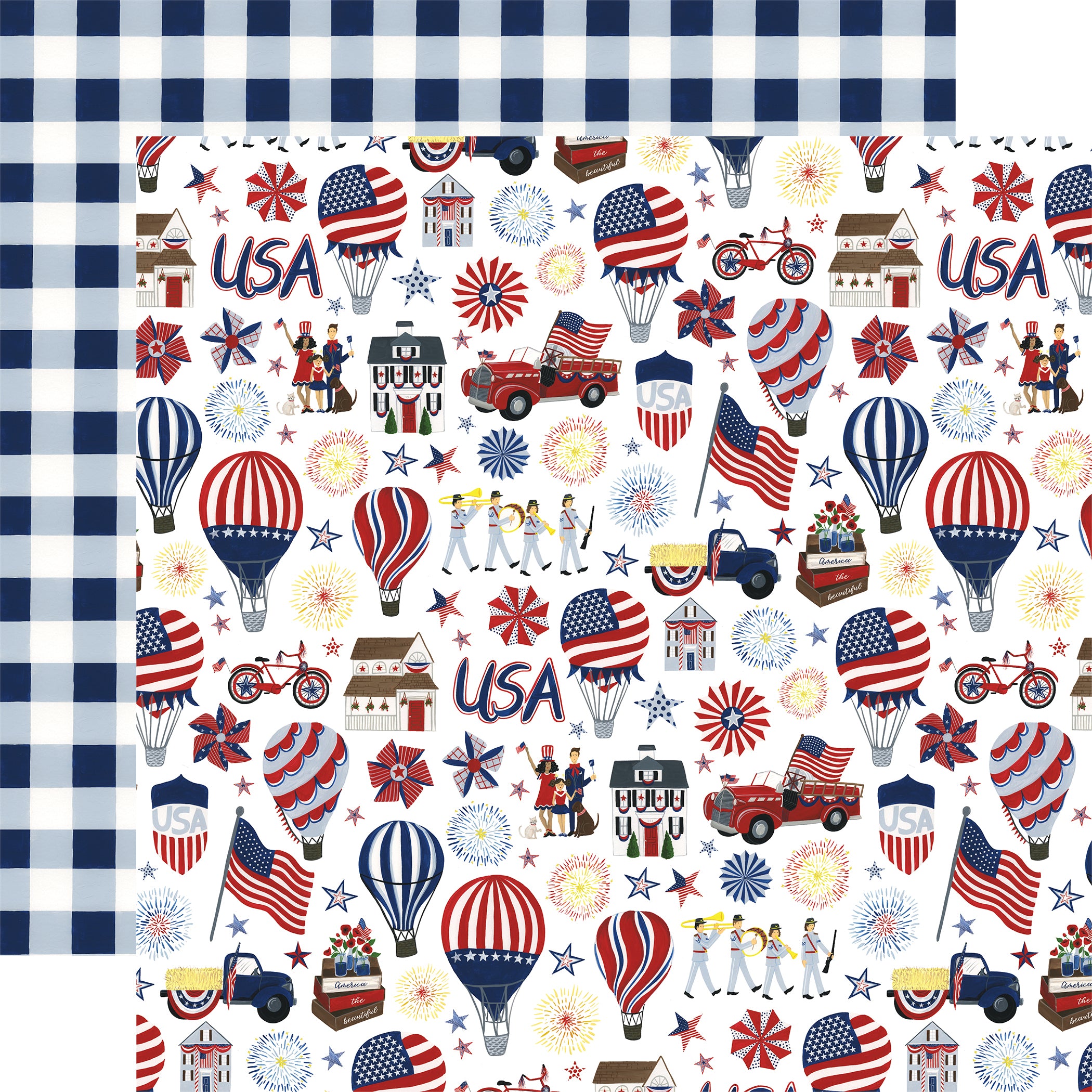 America The Beautiful Collection Land of the Free 12 x 12 Double-Sided Scrapbook Paper by Echo Park Paper
