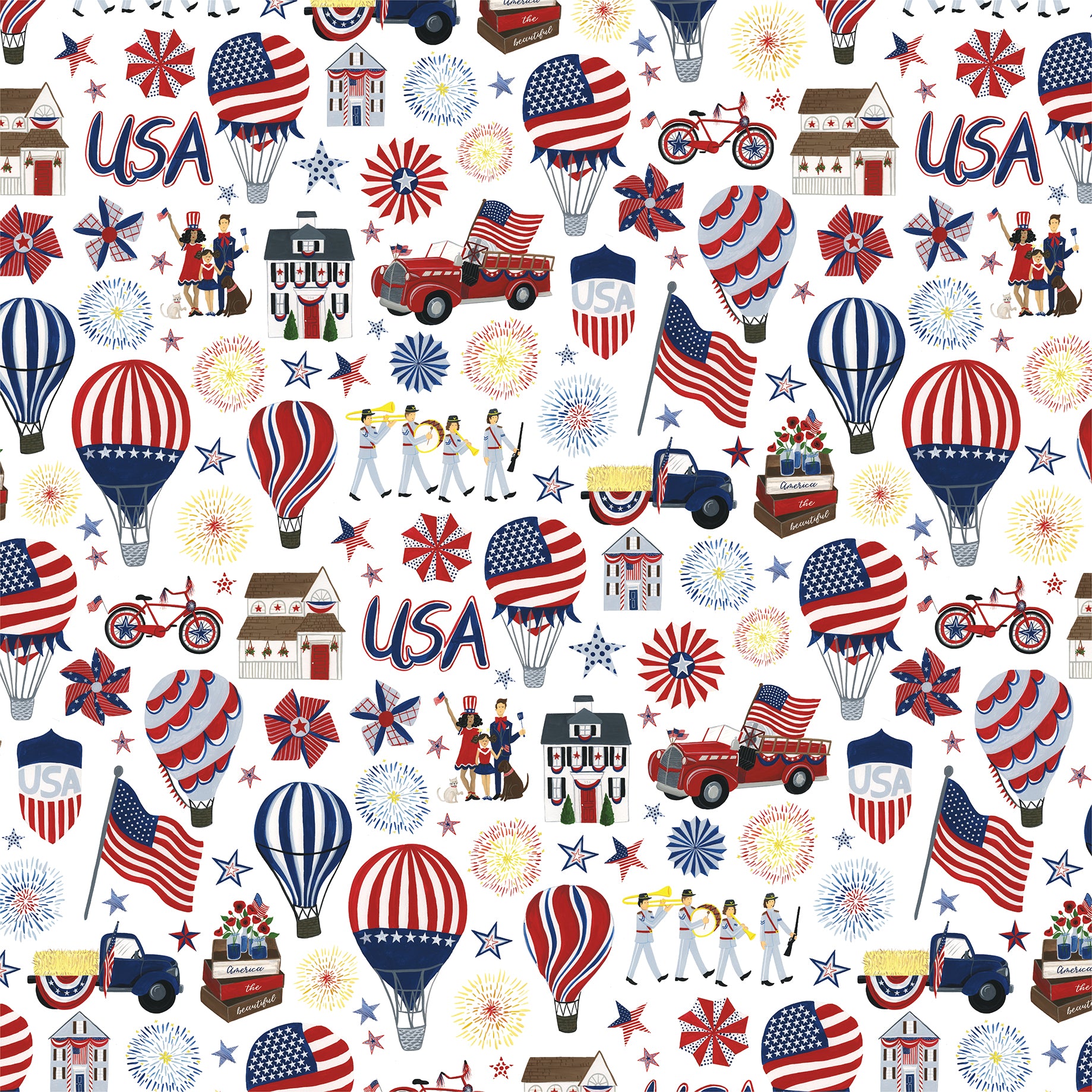 America The Beautiful Collection Land of the Free 12 x 12 Double-Sided Scrapbook Paper by Echo Park Paper