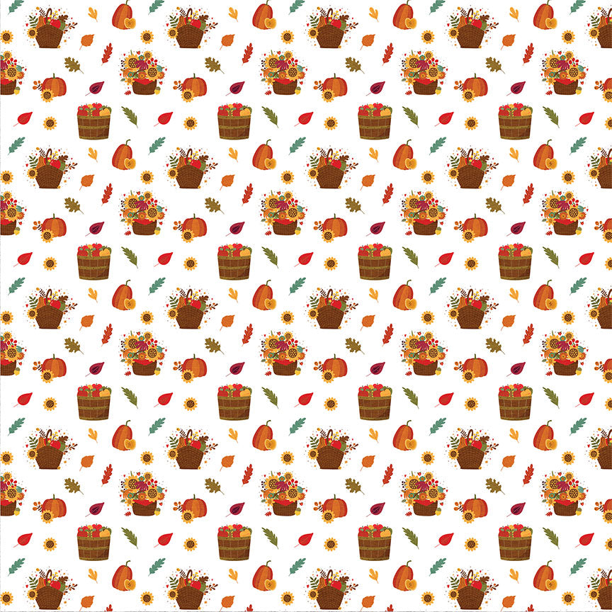 Autumn Vibes Collection Bushels 12 x 12 Double-Sided Scrapbook Paper by Photo Play