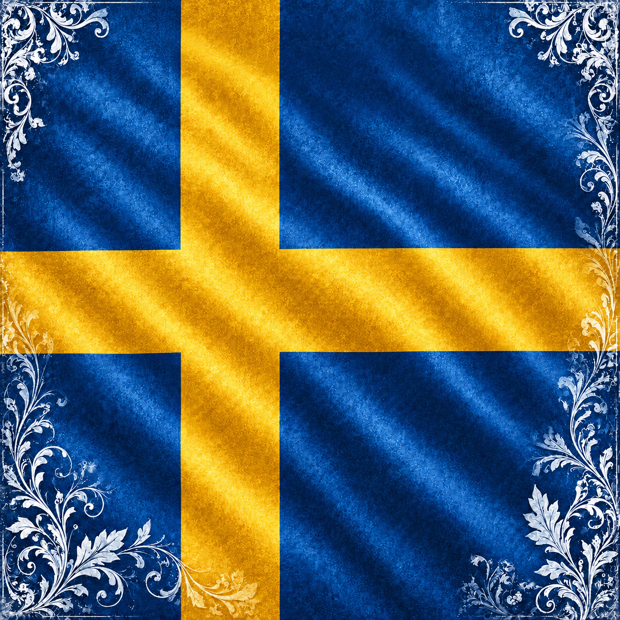 Around The World Collection Sweden Flag 12 x 12 Double-Sided Scrapbook Paper by SSC Designs