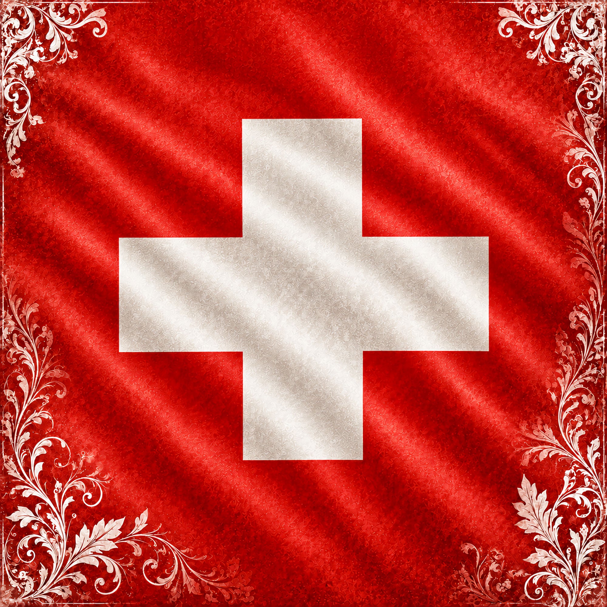 Around The World Collection Switzerland Flag 12 x 12 Double-Sided Scrapbook Paper by SSC Designs