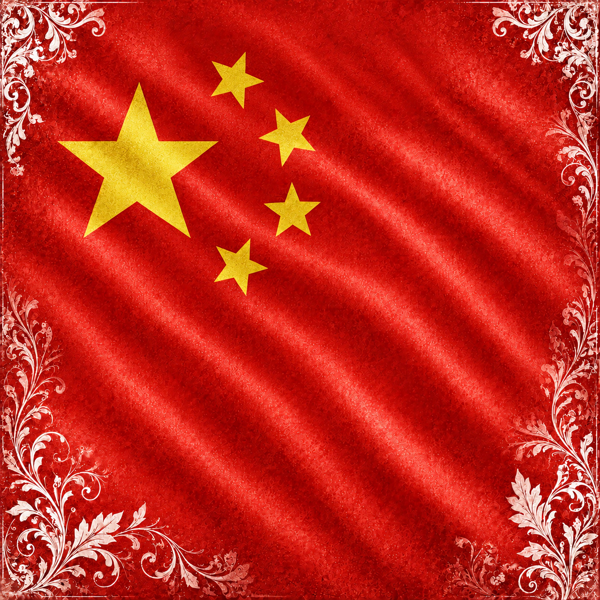 Around The World Collection China Flag 12 x 12 Double-Sided Scrapbook Paper by SSC Designs