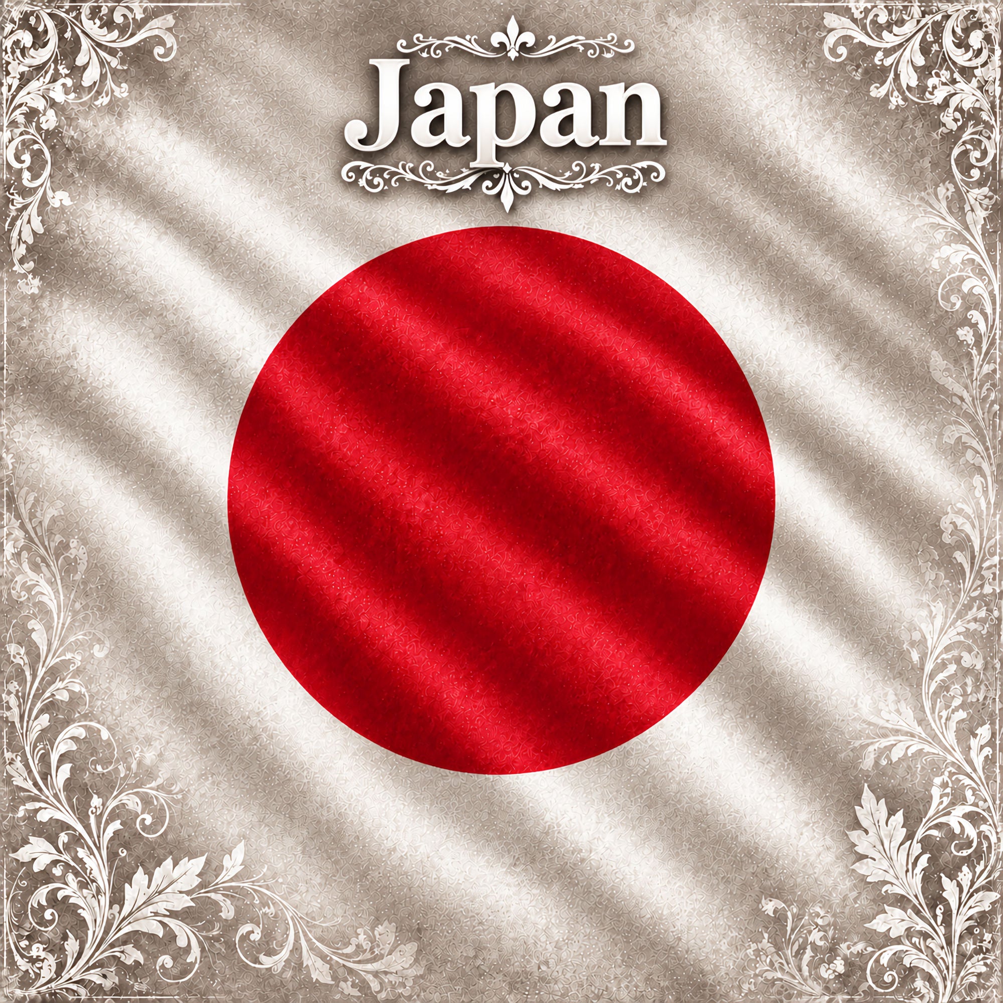 Around The World Collection Japan Flag 12 x 12 Double-Sided Scrapbook Paper by SSC Designs
