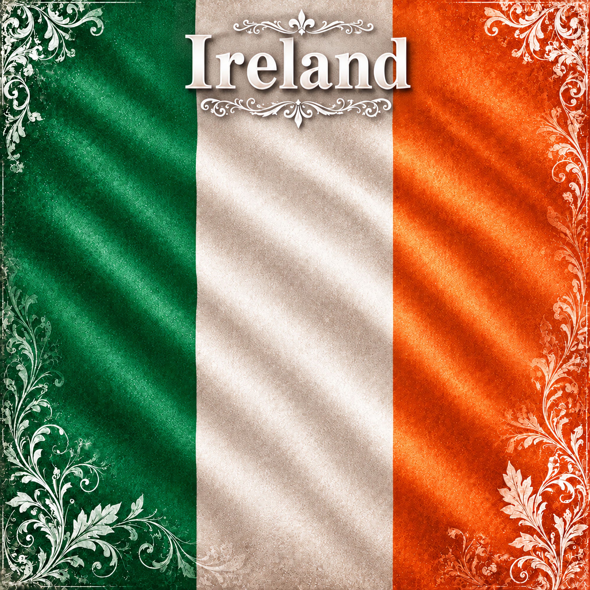 Around The World Collection Ireland Flag 12 x 12 Double-Sided Scrapbook Paper by SSC Designs