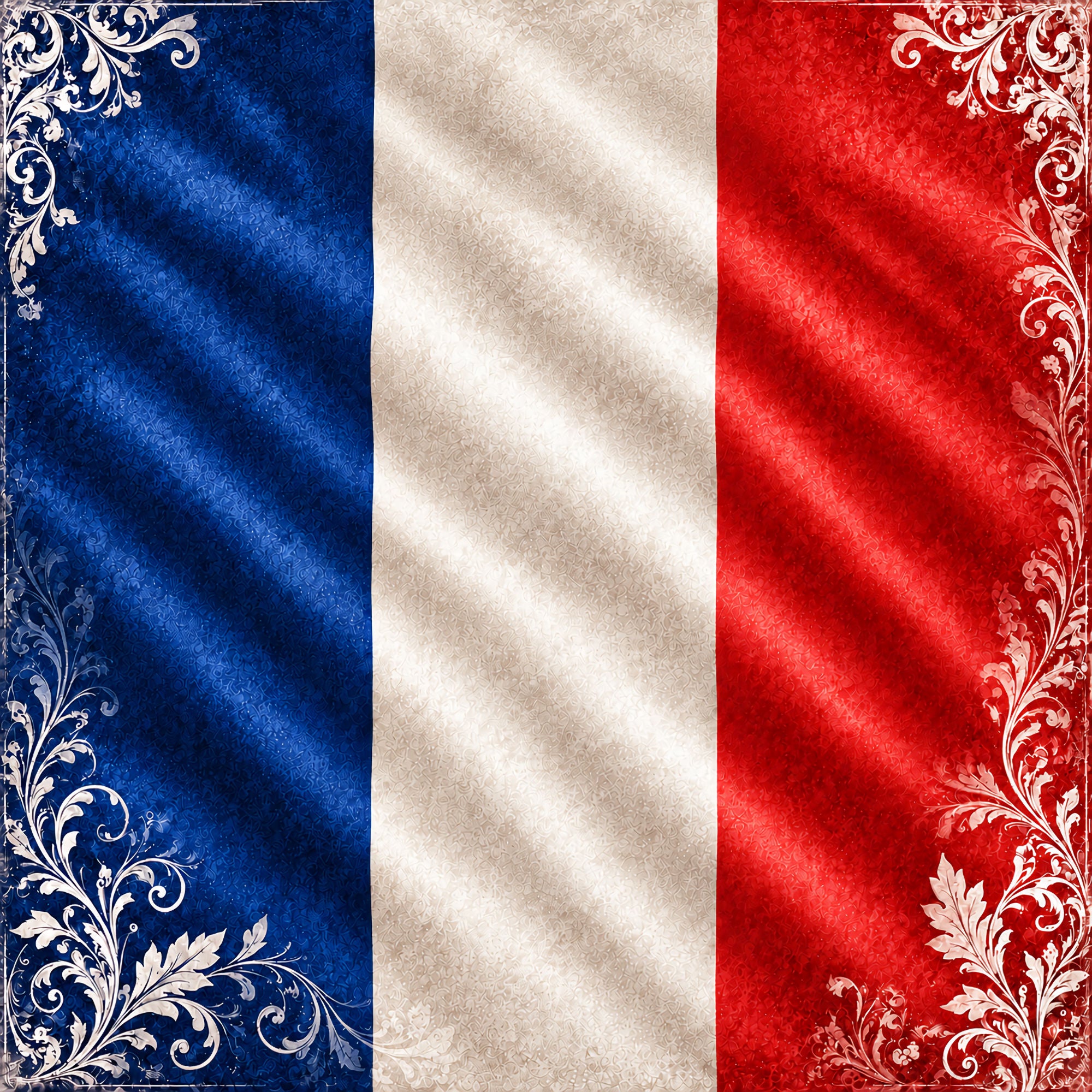 Around The World Collection France Flag 12 x 12 Double-Sided Scrapbook Paper by SSC Designs