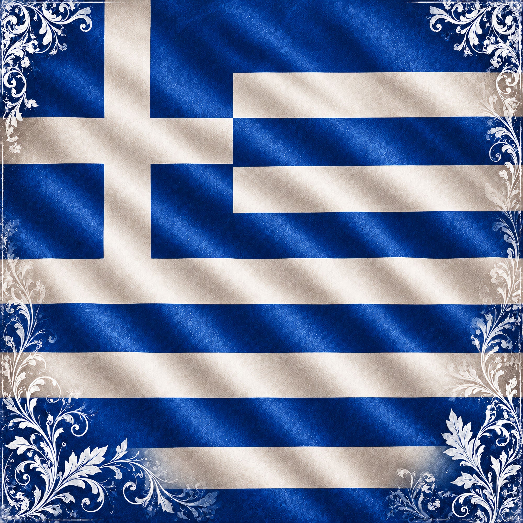 Around The World Collection Greece Flag 12 x 12 Double-Sided Scrapbook Paper by SSC Designs