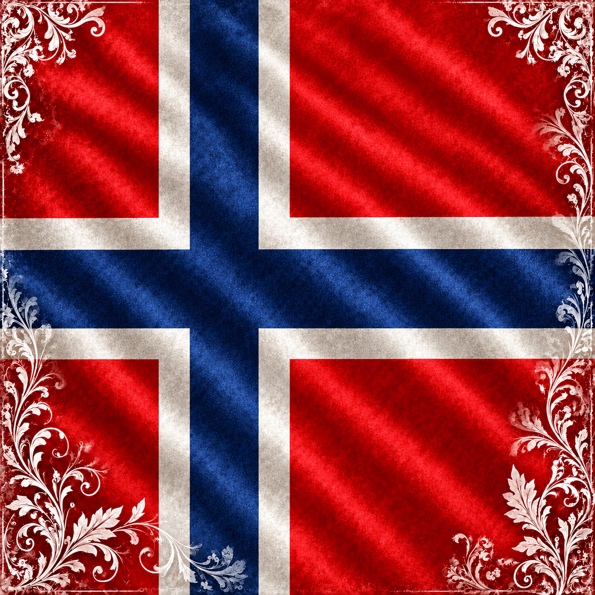 Around The World Collection Norway Flag 12 x 12 Double-Sided Scrapbook Paper by SSC Designs