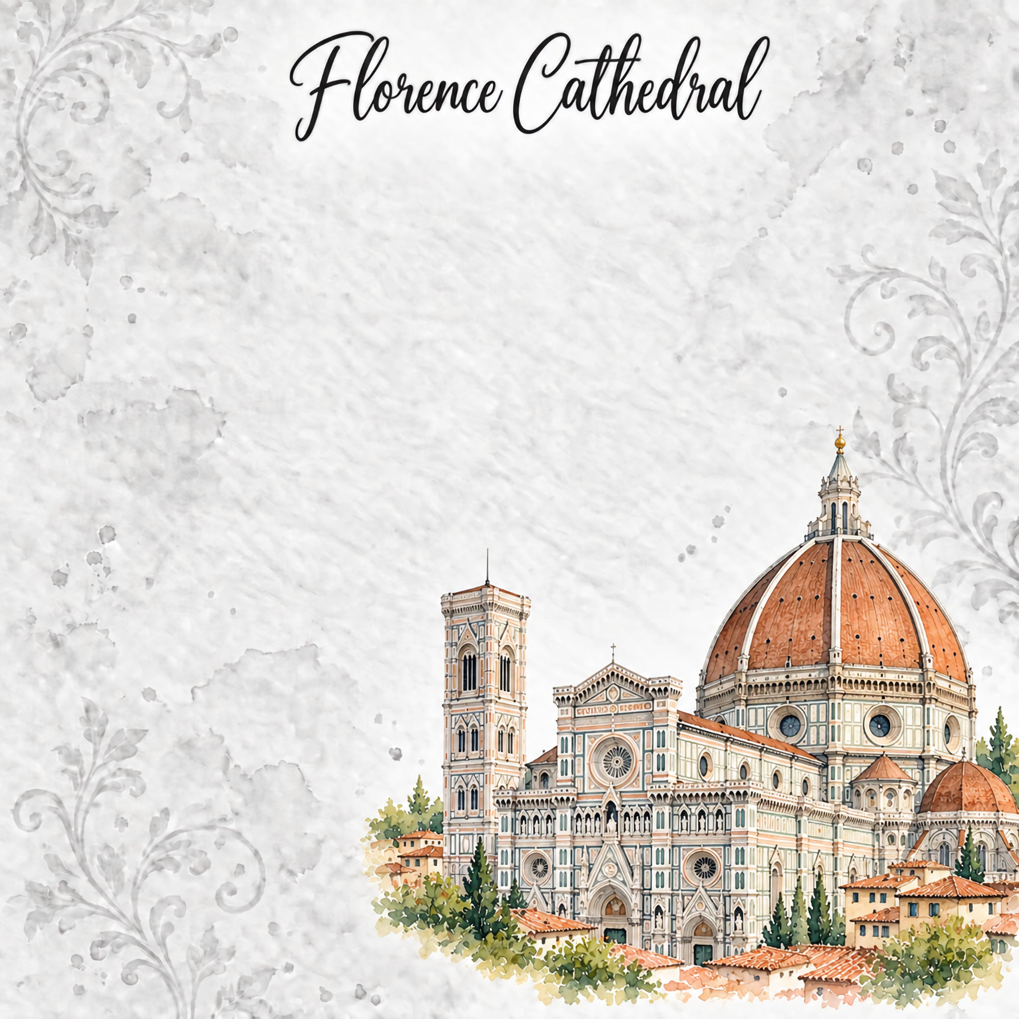 Around The World Collection Italy Florence Cathedral 12 x 12 Double-Sided Scrapbook Paper by SSC Designs
