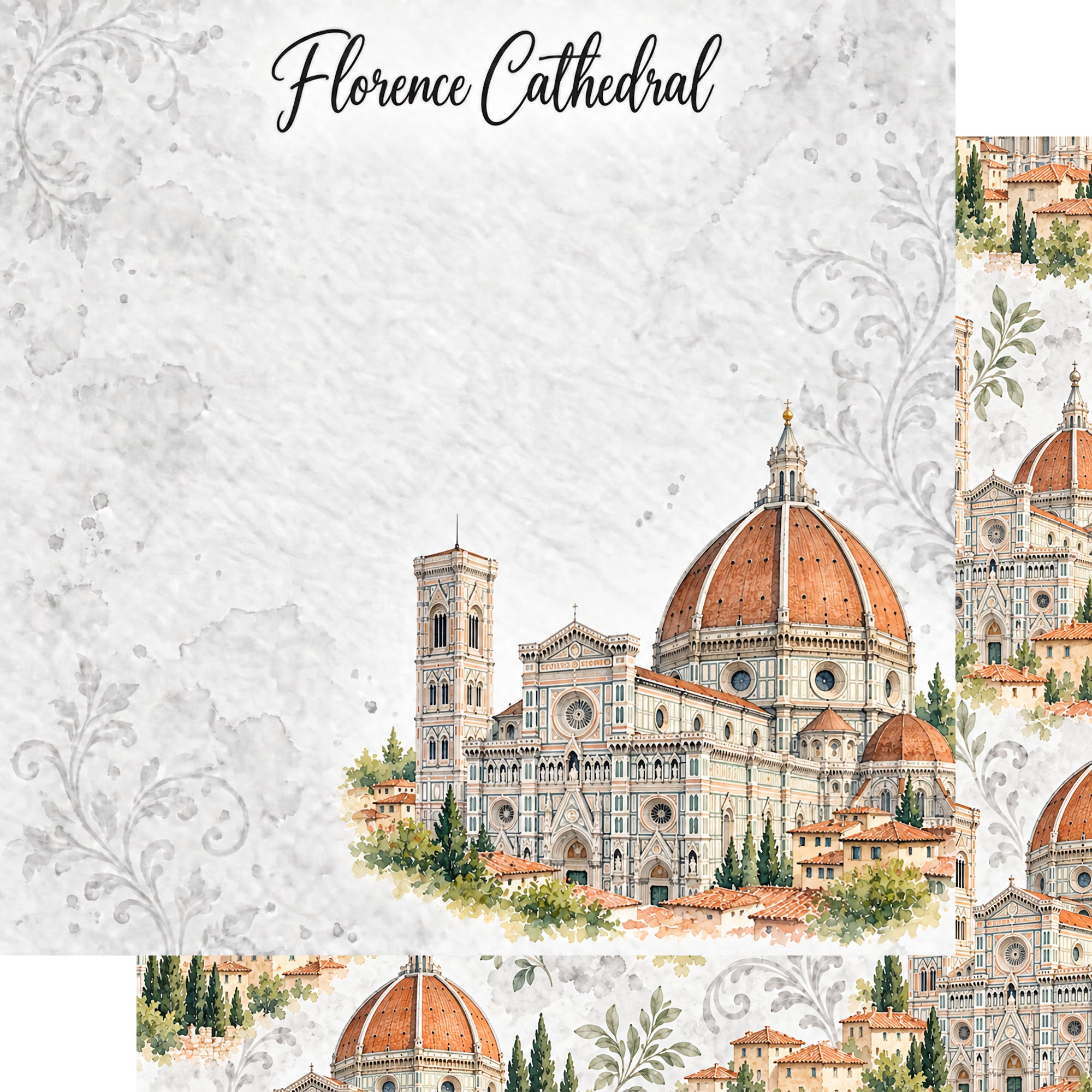Around The World Collection Italy Florence Cathedral 12 x 12 Double-Sided Scrapbook Paper by SSC Designs
