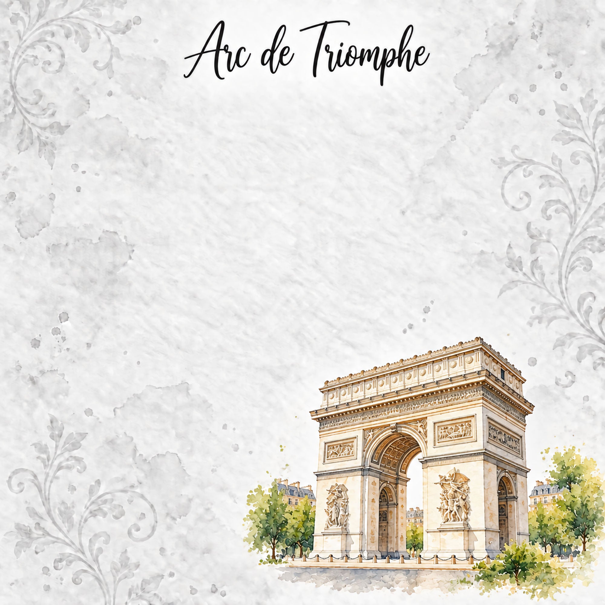 Around The World Collection France Arc de Triomphe 12 x 12 Double-Sided Scrapbook Paper by SSC Designs