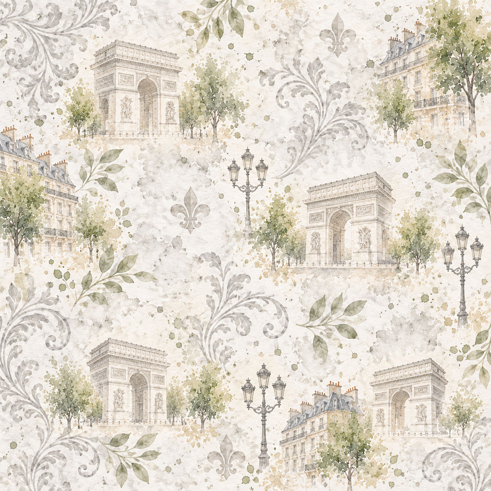 Around The World Collection France Arc de Triomphe 12 x 12 Double-Sided Scrapbook Paper by SSC Designs