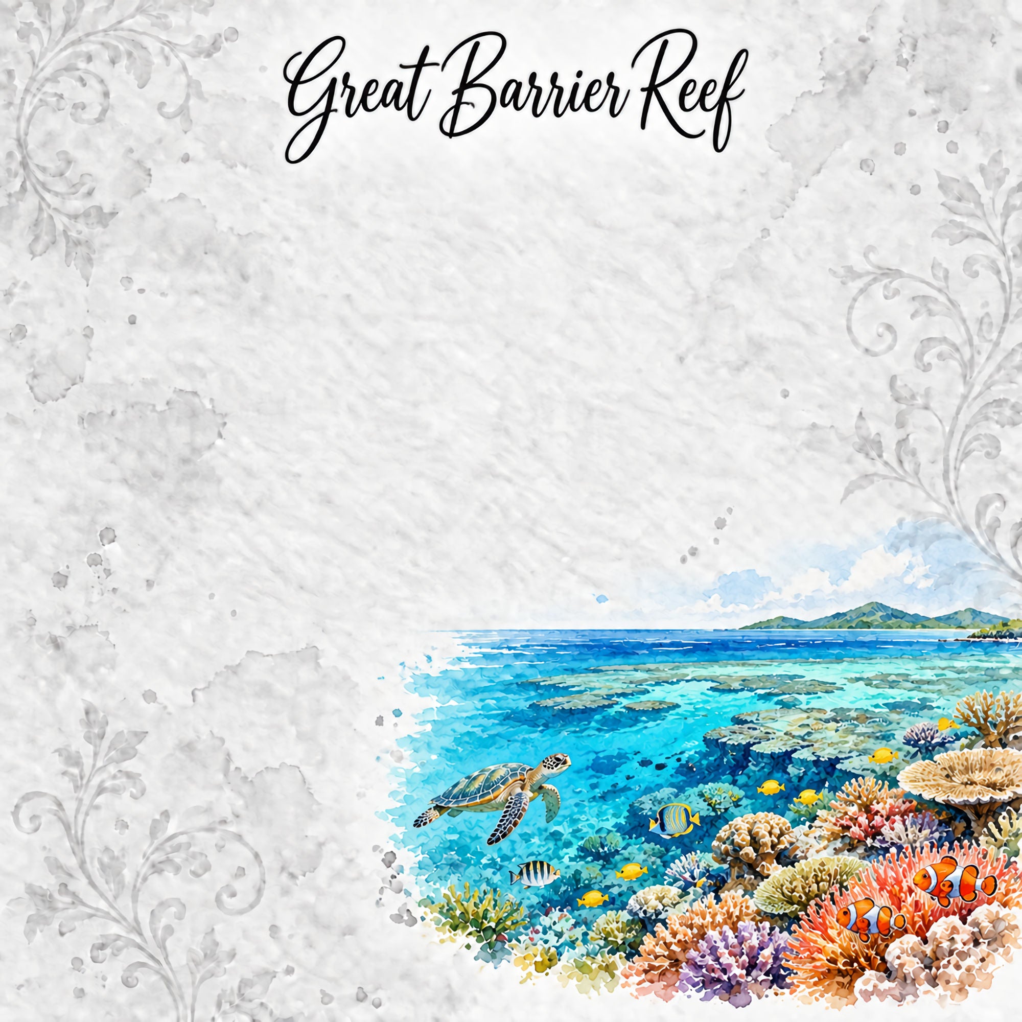 Around The World Collection Australia Great Barrier Reef 12 x 12 Double-Sided Scrapbook Paper by SSC Designs