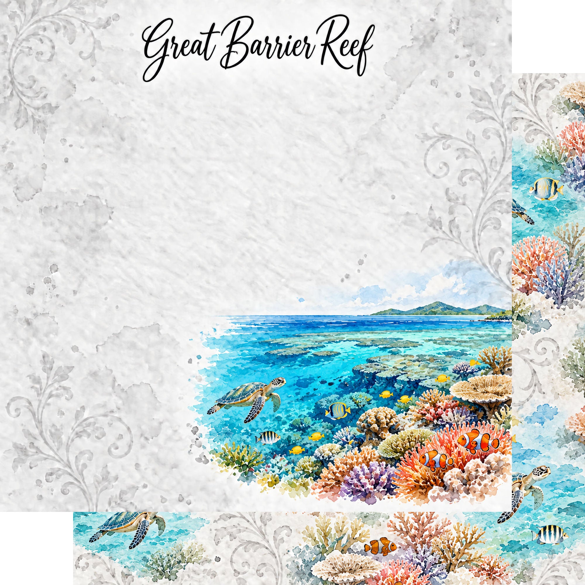 Around The World Collection Australia Great Barrier Reef 12 x 12 Double-Sided Scrapbook Paper by SSC Designs